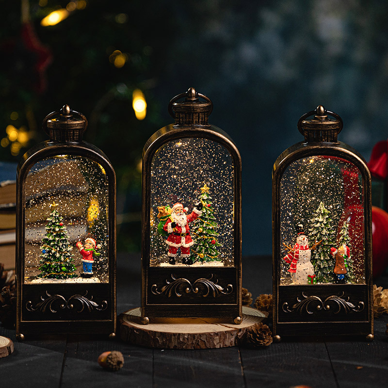Snow Globe Musical - โคมไฟคริสมาสต์รูปหิมะโคมไฟคริสมาสต์เครื่องประดับงานฝีมือพร้อมที่จับ