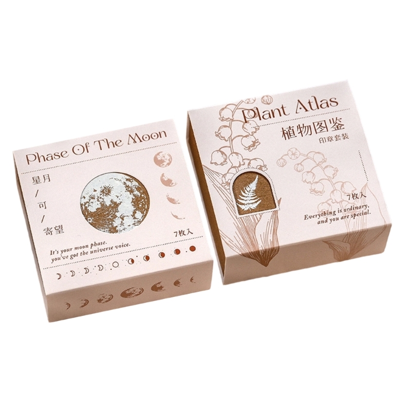 Gift Box Wrap Set - ไม้บล็อกซีลชุด 7