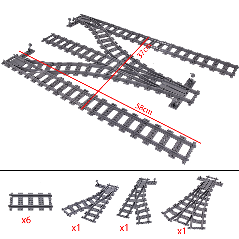 Lego Set Creator - ชุดรางรถไฟเมือง MOC ชุดรางแยกซ้ายขวา ชุดรางต่อขวาง ชุดรางสามทาง ตัวต่อแบบมีช่องว่าง