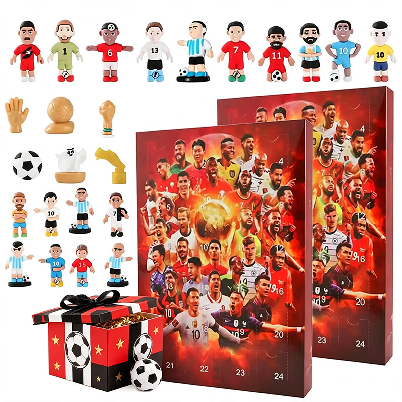Advent Calendar Gift - ปฏิทินนับถอยหลัง 24 วันสำหรับแฟนฟุตบอล ปฏิทินคริสต์มาสสำหรับกีฬา ปฏิทินนับถอยหลังวันคริสต์มาส กล่องของขวัญเซอร์ไพรส์สำหรับแฟนฟุตบอล