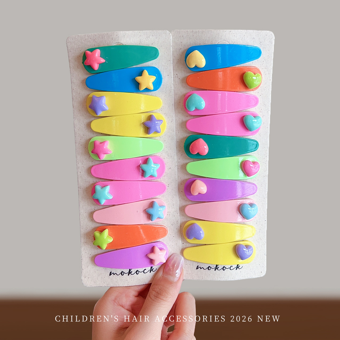 Ornament Ball Set - กิ๊บติดผมรูปหัวใจ ดาว กระต่าย ลูกบอล สีมาการองสไตล์เกาหลี ชุด