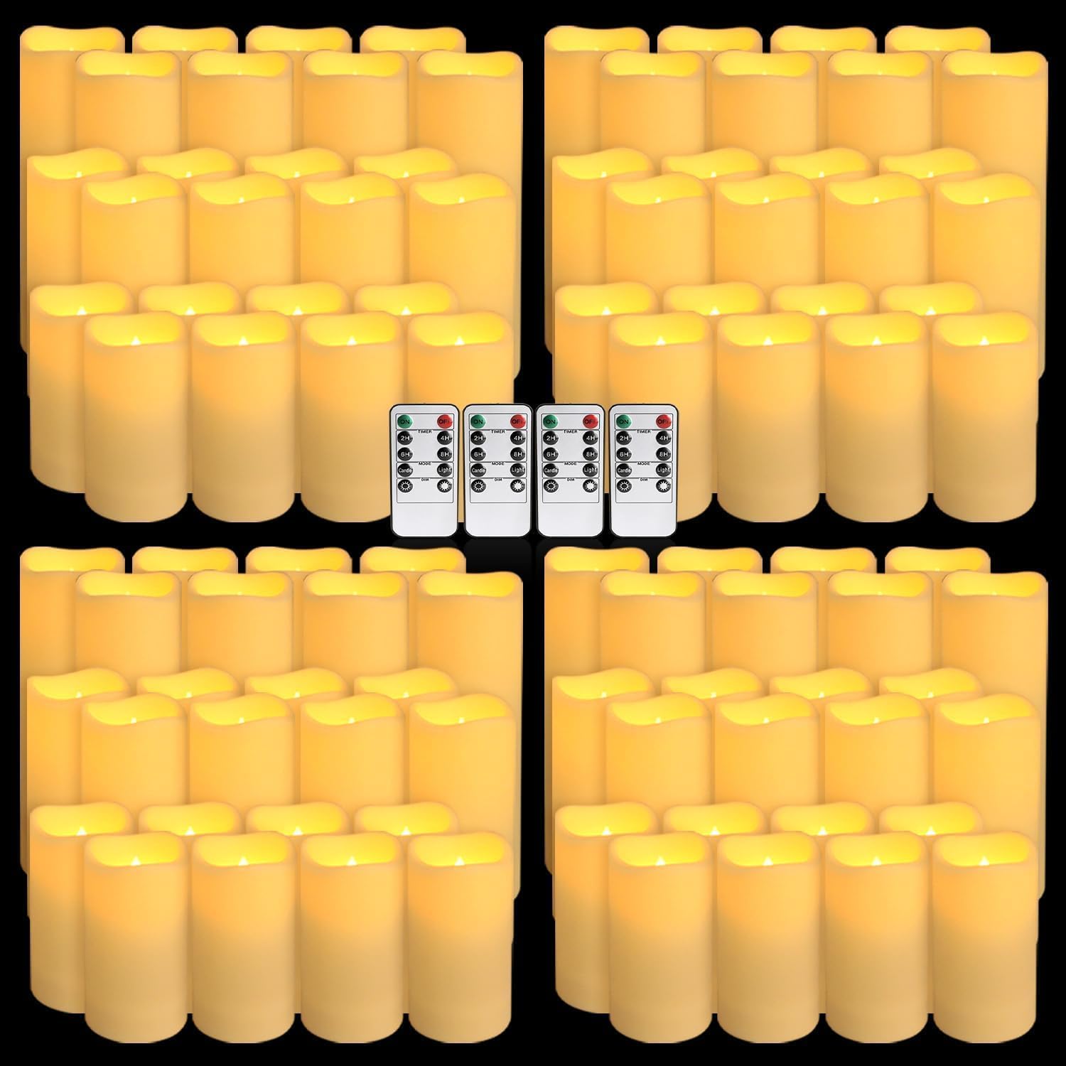 Holiday Candle Set - ชุดเทียน LED กันน้ำสำหรับใช้งานกลางแจ้ง 96 ชิ้น พร้อมรีโมท