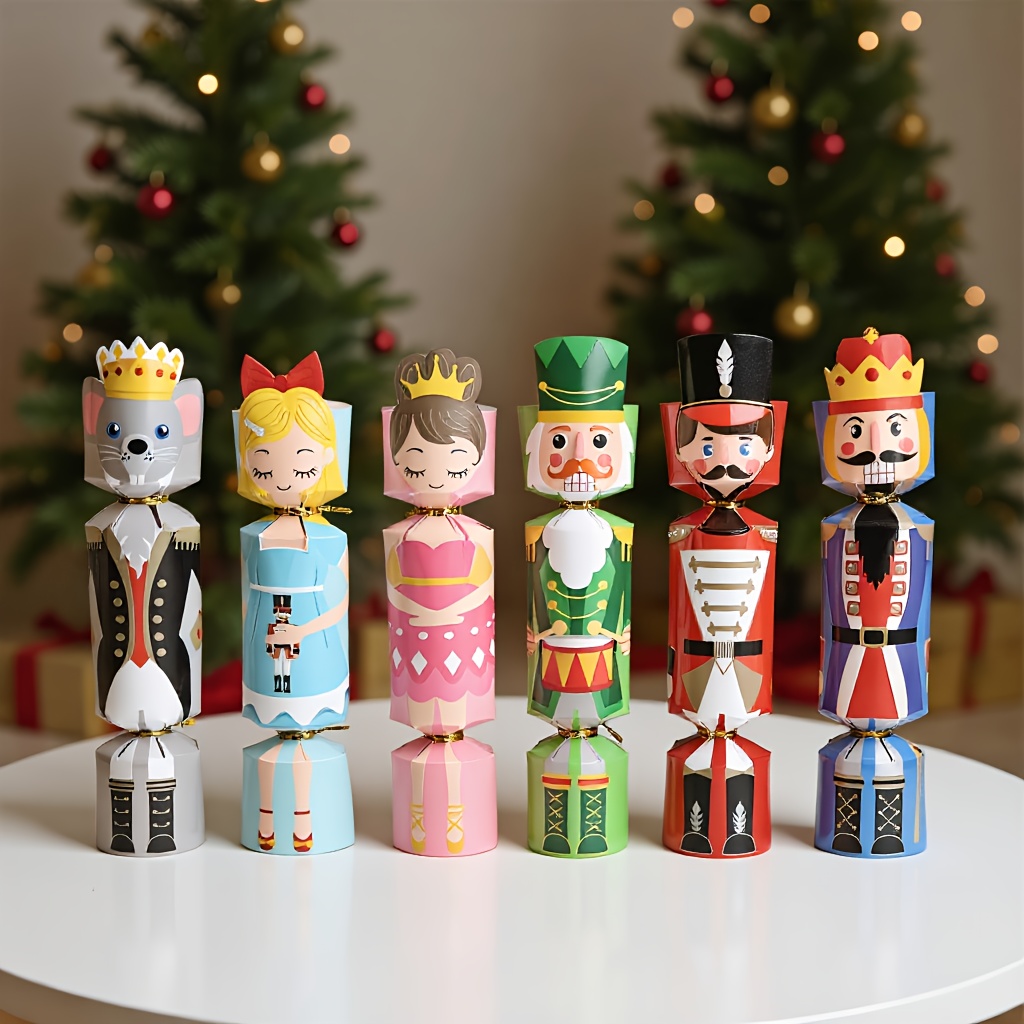 Nutcracker Figurine - 24 ชิ้น กล่องขนมคริสต์มาส ทหารนัทแครกเกอร์ เจ้าหญิง กล่องขนมวันคริสต์มาส