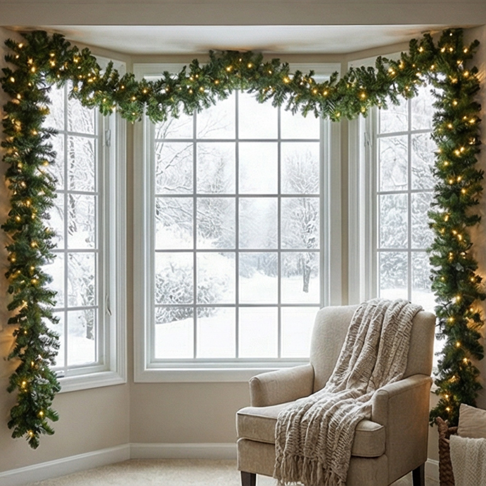 พวงมาลัยคริสต์มาสสีเขียวประดิษ - Christmas Wreath Fake บทวิจารณ์และราคา