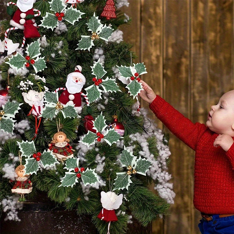 10 ชิ้น ผลฮอลลี่ประดิษฐ์ ใบไม้ - Christmas Wreath Fake บทวิจารณ์และราคา