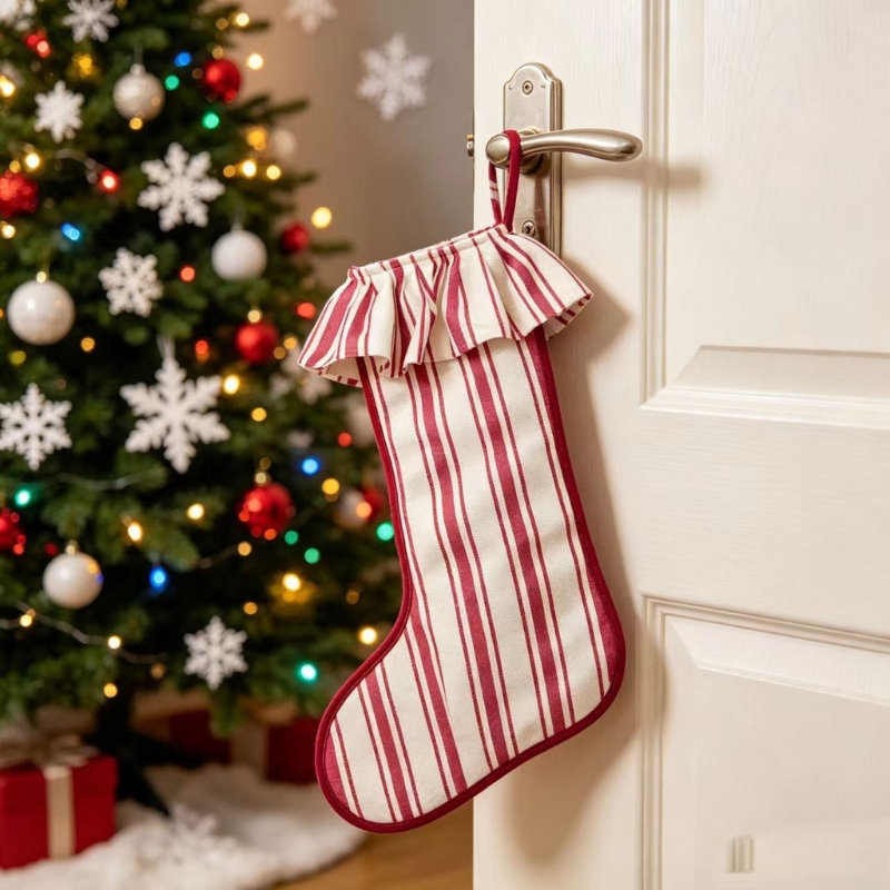 ถุงน่องคริสต์มาส Burlap Textur - Christmas Stocking Hanging บทวิจารณ์และราคา