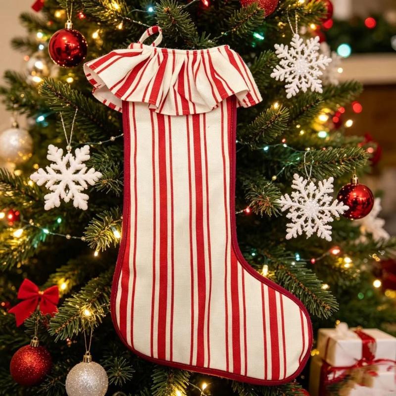 ถุงน่องคริสต์มาส Burlap Textur - Christmas Stocking Hanging บทวิจารณ์และราคา